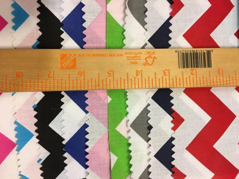 Royal blue white Zig Zag pattern Poly cotton blend fabric sold by the yard 60 inches wide