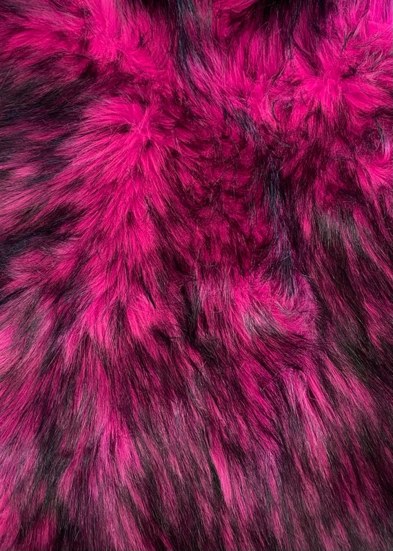 faux Synthetic Fur / hot pink husky Fabric by the yard 60 wide