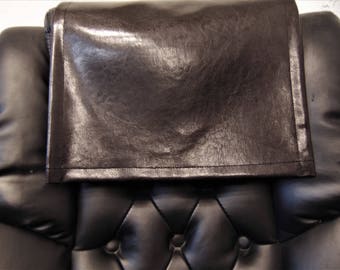 Vinyl, Dark Brown Houston, 14" X 21" recliner cover and a pair of 15" X 15" side arm covers COMBO, RV, Theater Room, Car, Home, Office, Car