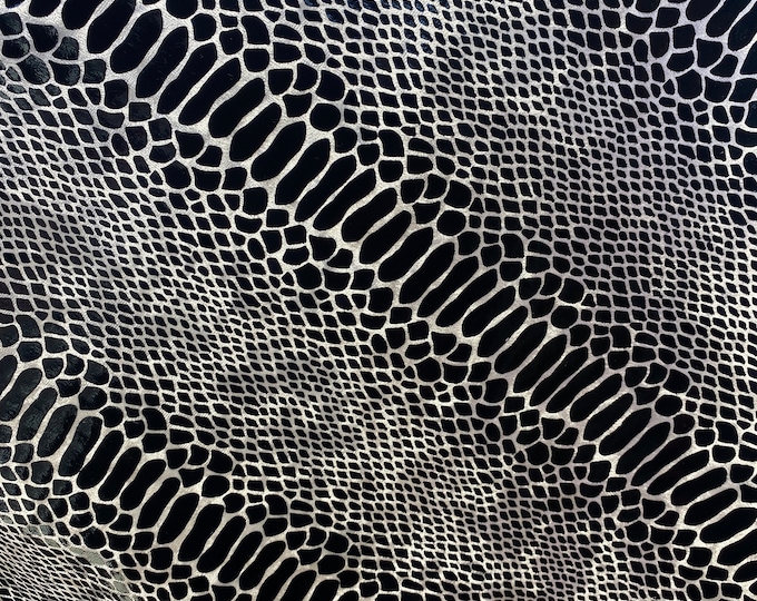 White / black Snake Spandex 4 way stretch 58" wide