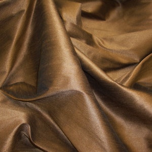 Tobacco Shantung Dupioni Faux Silk two tone fabric BY THE YARD 54&quot; wide