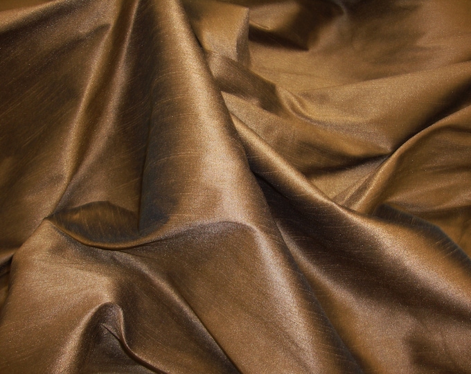 Tobacco Shantung Dupioni Faux Silk two tone fabric BY THE YARD 54" wide
