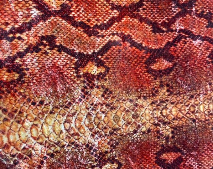 Blood orange snake Stretch Velvet  2-WAY Stretch Fabric 60”’wide