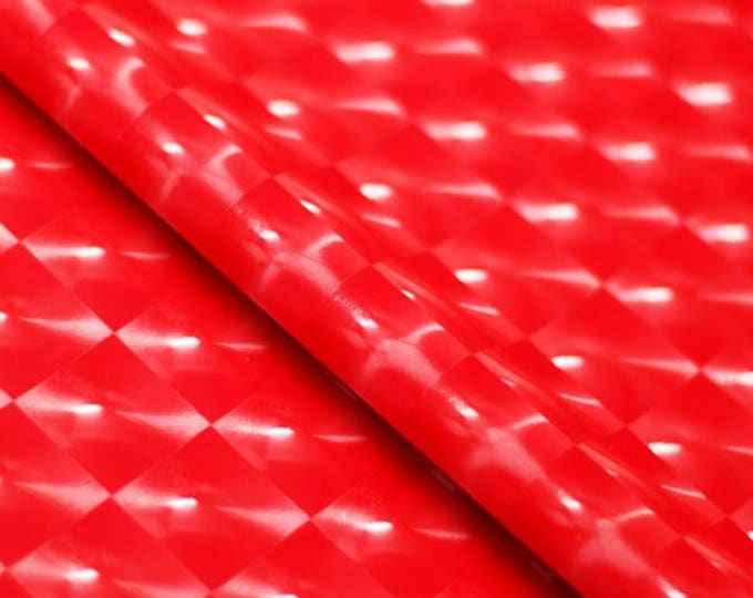 Red 3d Vinyl 4 way Stretch spandex fabric per yard 54" Wide
