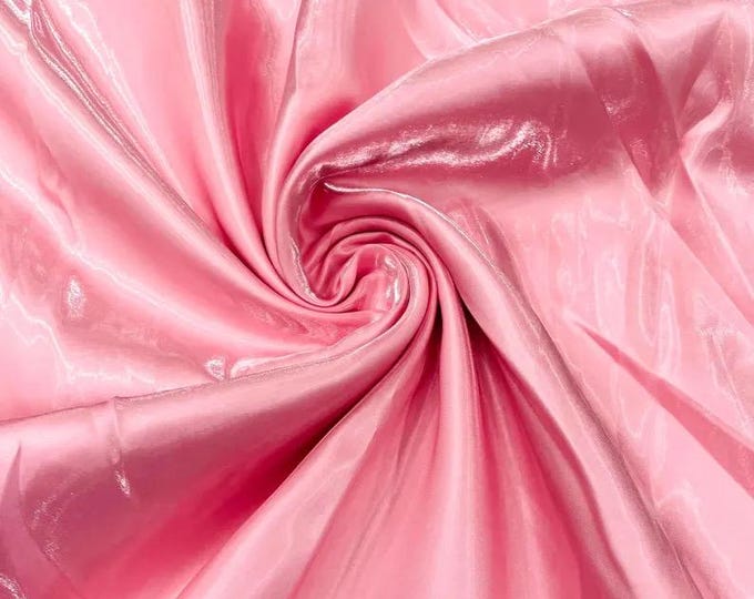 Pink Liquid glossy Bridal prom Satin prom dress fabric per yard