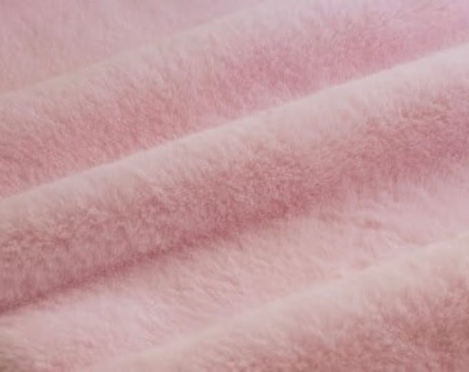 Pink minky RABBIT soft  fabric 60" Wide  Sold by the Yard