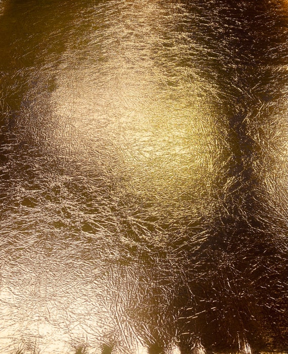 Gold Cracked metallic reflective Distressed vinyl upholstery craft fabric per yard 54" Wide