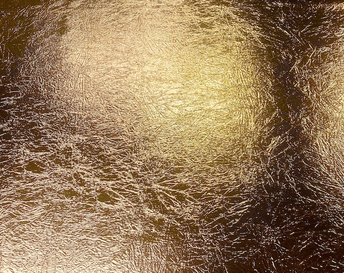 Gold Cracked metallic reflective Distressed vinyl upholstery craft fabric per yard 54" Wide