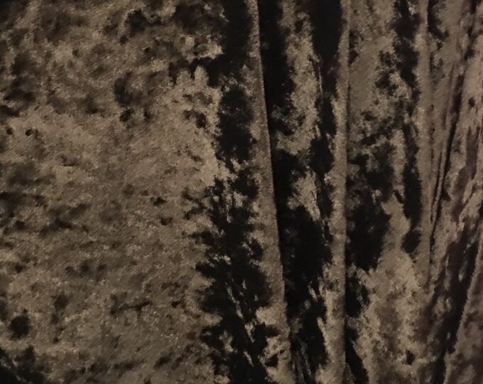 Brown Stretch Velvet crushed Fabric by the yard 60” wide