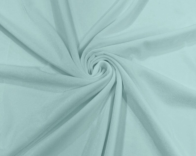 Ice Blue 90% Spandex Stretch Velvet Fabric for Sewing Apparel Costumes Craft, Sold By The Yard.