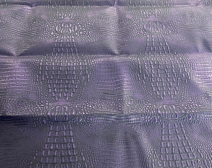 Plum Big alligator embossed Vinyl Leather upholstery fabric