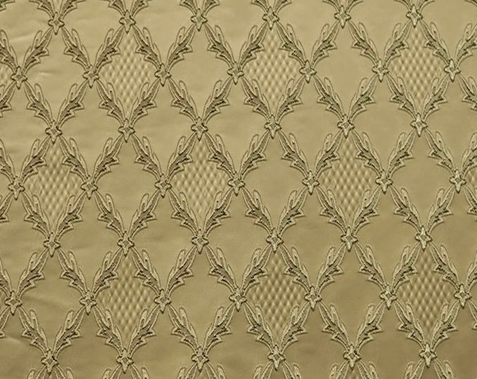 Diamond Ecru Renaissance Jacquard  Upholstery drapery fabric by the yard