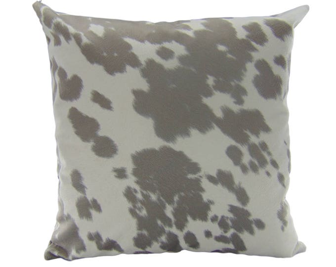 Grey RODEO COWHIDE Faux Fur 18"x18" Pillow - Home Decor