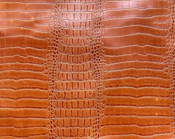 Saddle Vinyl Fake Leather Crocodile Nile, upholstery fabric sold per yard 54" Wide