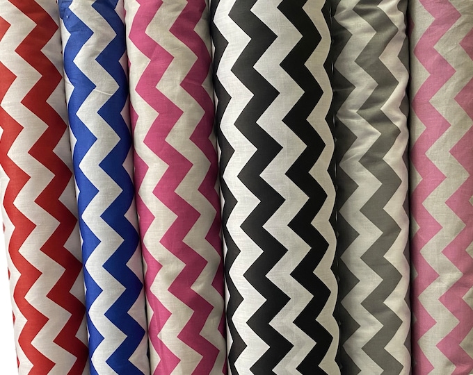 Chevron poly cotton 60” wide- none stretch sold By The Yard