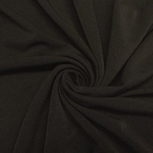 Black ITY Fabric Polyester Knit Jersey 2 Way Spandex Stretch 58&quot; Wide by The Yard