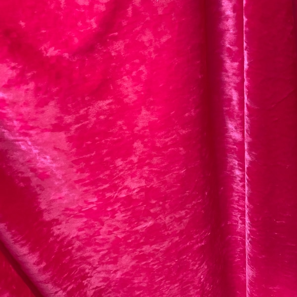 Fuchsia hot pink Crushed Stretch Ice Velvet Clothing Dress Spandex 4-WAY Stretch Fabric