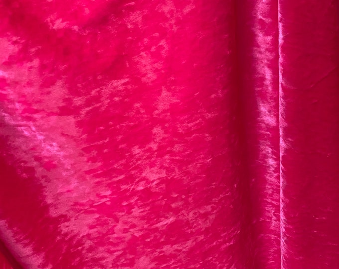 Fuchsia hot pink Crushed Stretch Ice Velvet Clothing Dress Spandex 4-WAY Stretch Fabric