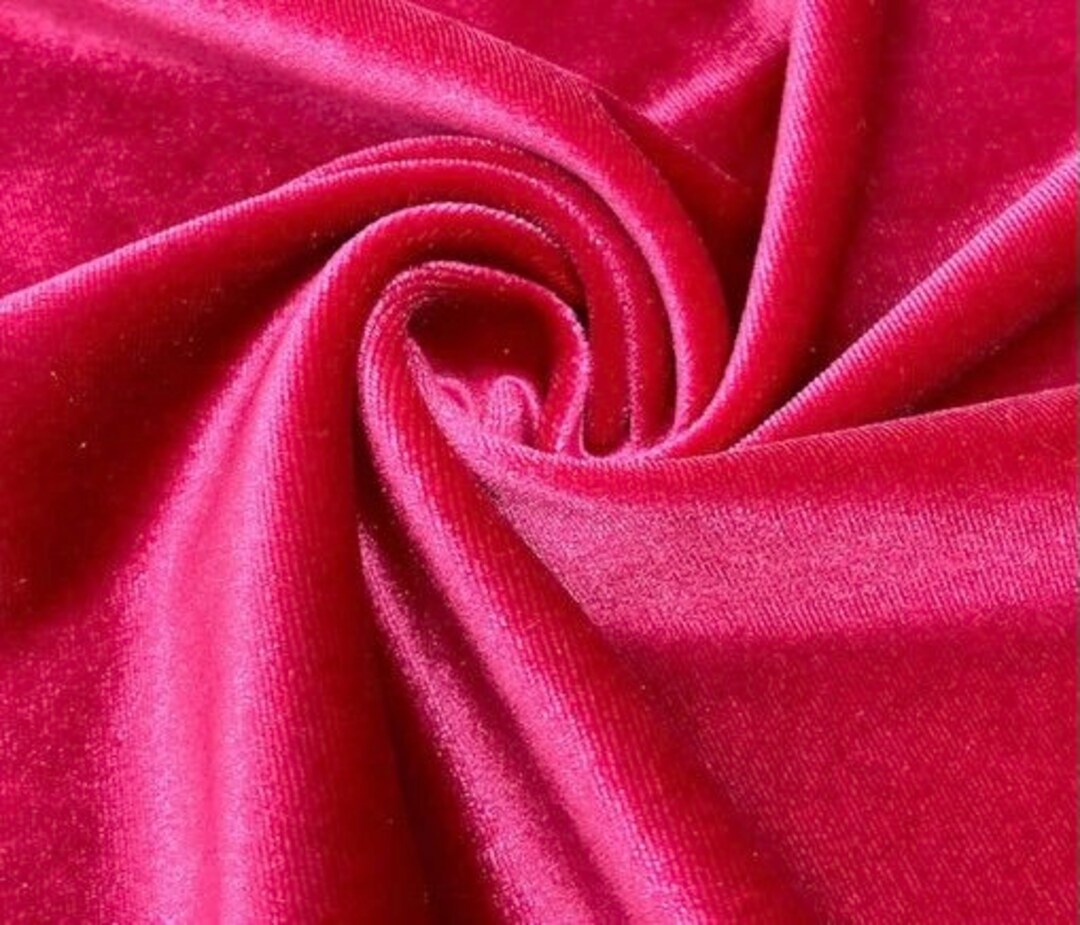Stretch Velvet Fabric - Fuchsia / Yard Many Colors Available