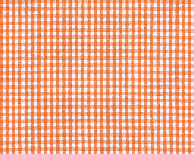 Orange Gingham Checkered 1/8” inch Fabric poly cotton 60” wide- none stretch sold By The Yard