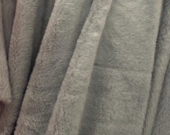 Dark gray plush thick minky bunny fabric / 58" Wide / Sold by the Yard
