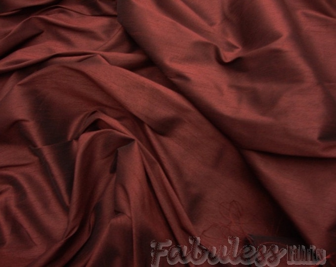 Wine Shantung Dupioni Faux Silk two tone fabric BY THE YARD 54" wide