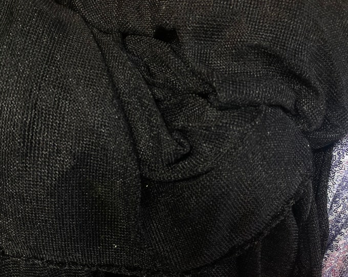 Black 58/60" Wide Stretch Metallic Chainmail Faux Chain sheer Fabric/Cosplays Costumes.