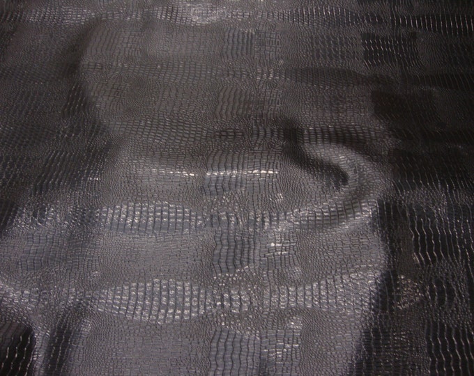Faux Leather vinyl 54" Wide Reptile Skin Charcoal embossed upholstery fabric by the yard