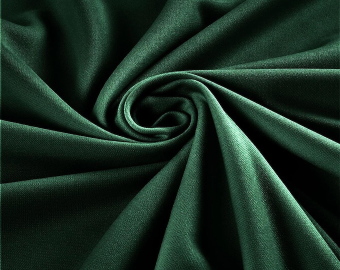 Hunter green Stretch Crepe Scuba Techno Knit Polyester Spandex Fabric for Bows, Top Knots, Head Wraps, Clothes, Costumes, Crafts