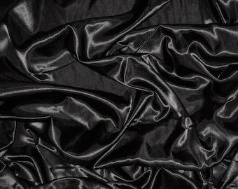 Black charmeuse silky soft polyester fabric  60" wide