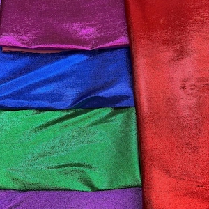 Stretch 2 way Lame Metallic Fabric 45” wide multiple colors sold by the yard
