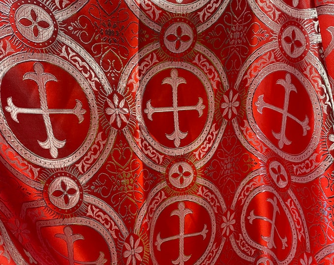 Metallic Brocade church Fabric  By the Yard 56” wide