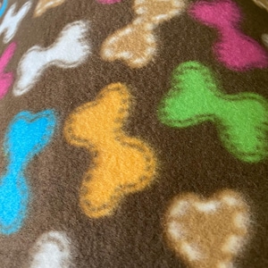 Multi Bone Fleece Fabric by the Yard | Soft Anti-Pill Fleece | On Brown Fleece for Blankets, Crafts, Apparel & DIY Projects