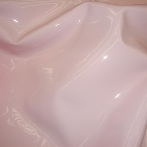 Pale pink patent faux vinyl upholstery fabric per yard