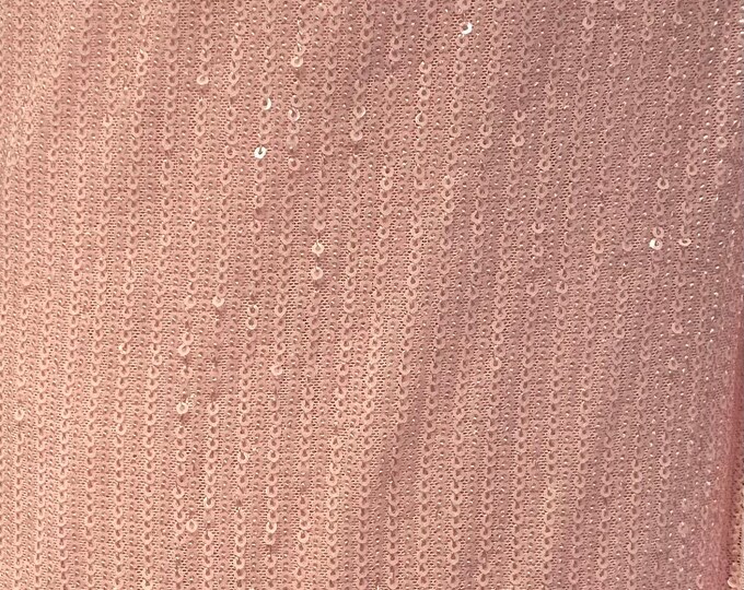 Pink Pleated Glitz Sequin Mesh Fabric By The Yard