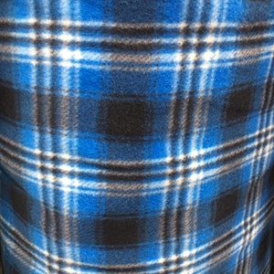 Plaid blue black Fleece Polar  By The Yard 60&quot; Wide
