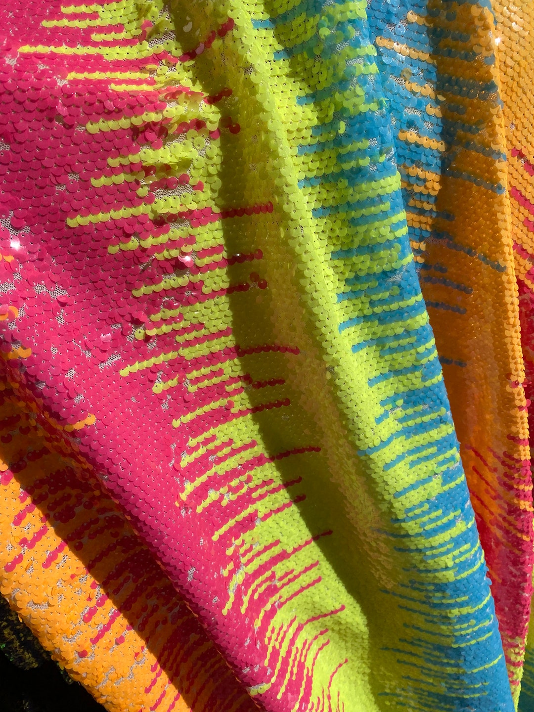 Multi Sequin Fabric Stretch on Mesh Fabric 54 Wide Etsy