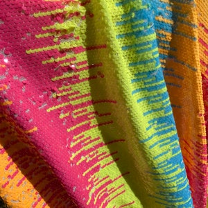 Multi Sequin Fabric Stretch on mesh fabric 54&quot; Wide
