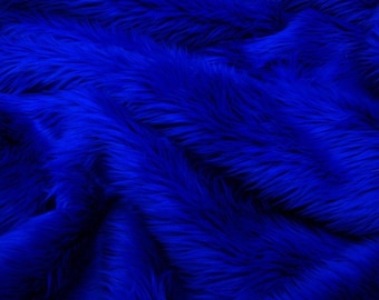 Royal Blue Faux Fur Throw Blanket / Bedspread /  Shaggy Throw /  /All new Sizes