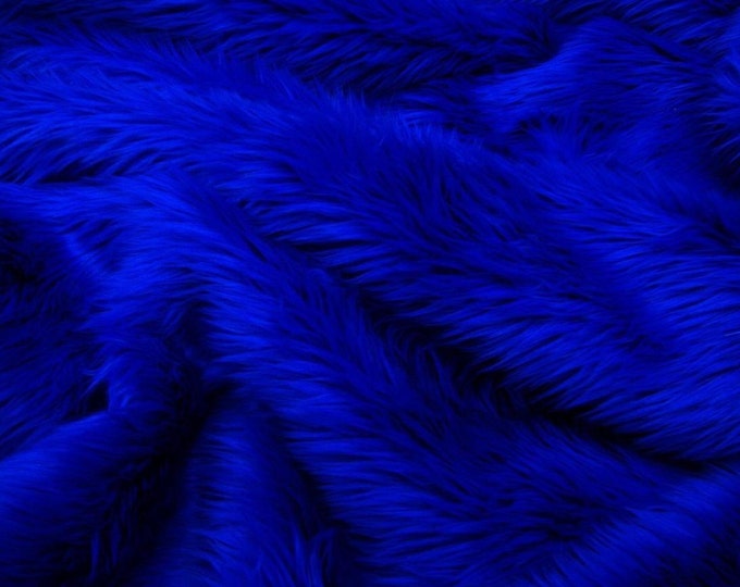 Royal Blue Faux Fur Throw Blanket / Bedspread /  Shaggy Throw /  /All new Sizes