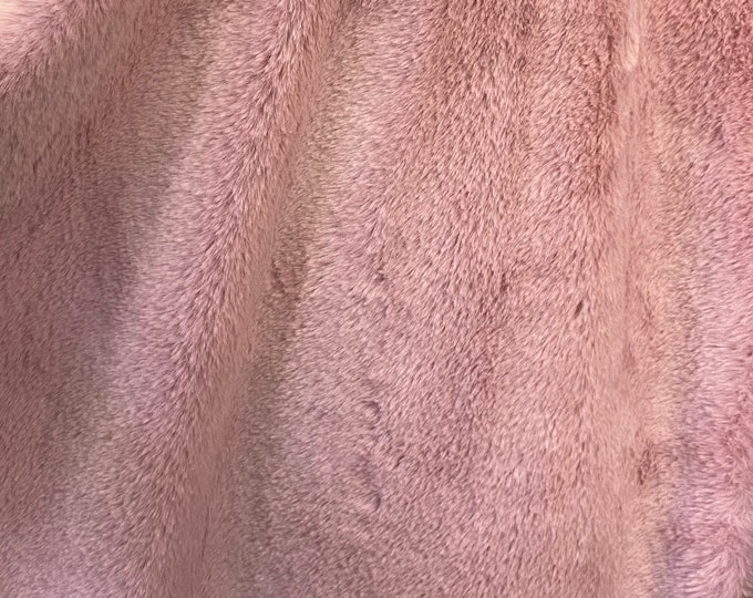 Ice pink plush thick minky bunny fabric / 58" Wide / Sold by the Yard
