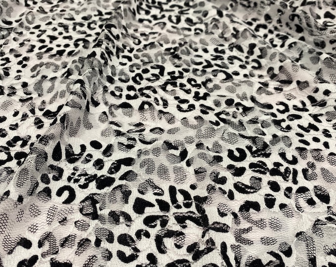 Cheetah Stretch Lace poly Fabric By The Yard Wedding, Prom, Dresses, Lingerie, Pageant