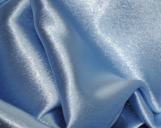 Sky blue Satin Crepe solid Shimmer Dress wedding tablecloth Fabric 60" Wide  Sold By the yard
