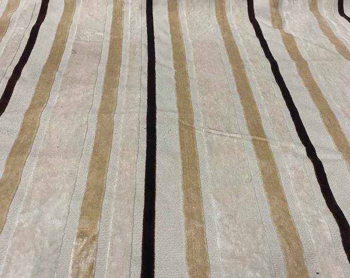 Beige ivory raised velvet Upholstery high Quality Fabric by the yard