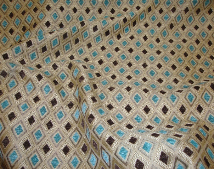 Chenille,Marine Diamond,   Upholstery Drapery fabric by the yard 57" Wide