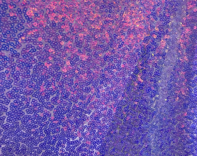 Lavender star Sequin 4-Way stretch fabric by the yard 60" Wide