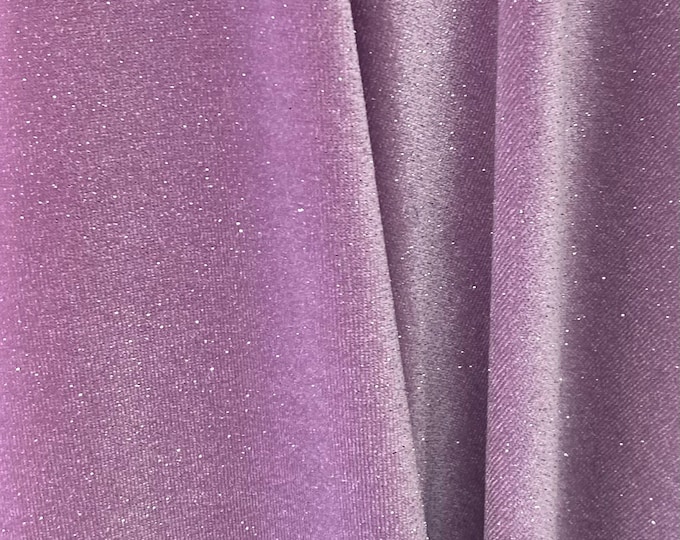 Glitter Lavender Stretch Velvet Fabric By The Yard | 58’’ wide