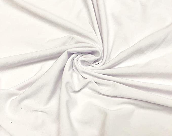 3 yards White ITY Fabric Polyester Knit Jersey 2 Way Spandex Stretch 58" Wide