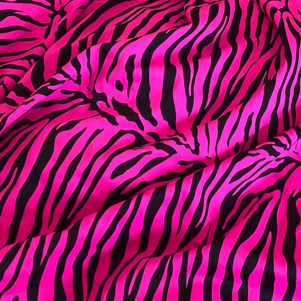 Hot pink / black zebra Nylon Spandex wet print dance swimsuits 4 way stretch 58" wide  Sportswear, Athletic