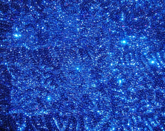 Royal Blue Scale Sequin 58” Wide Fabric by the yard
